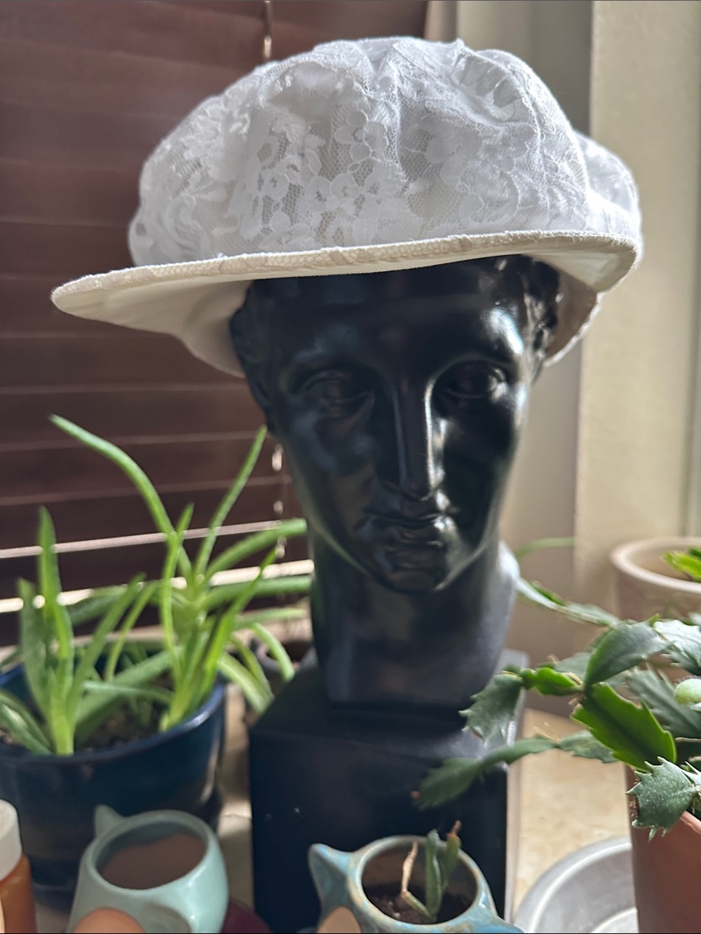 Funky White Lace Sun Hat